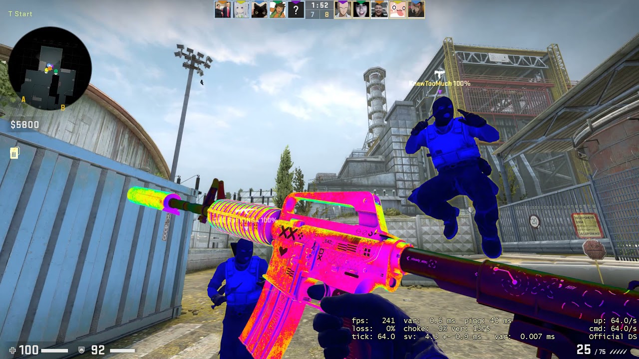 CSGO M4A1-S Printstream Rainbow Chams - YouTube