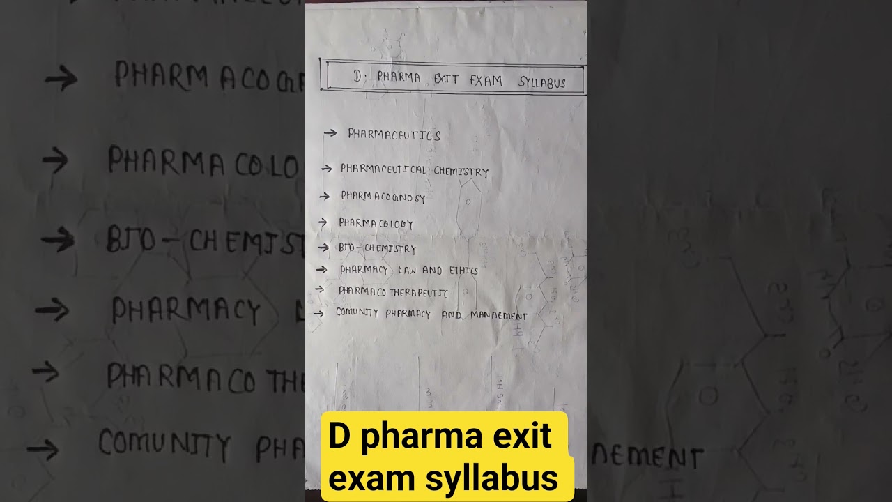 d pharma exit exam syllabus #