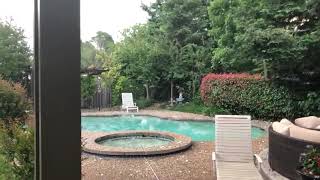 Gigantic Hail Rains Down on Person's Backyard Pool Party - 1045679