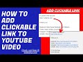 how to add clickable link to youtube video