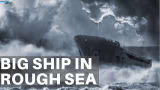 Big Tanker Ship in Extreme Storm With Heavy Winds