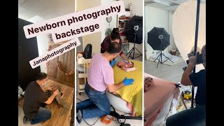 newborn photography backstage posing