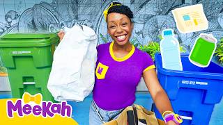 meekah teaches kids how recycle