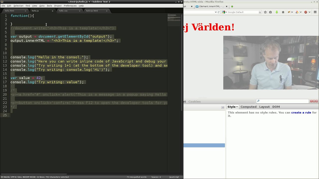 Kom igång med JavaScript och skriv din första kod #4 - YouTube