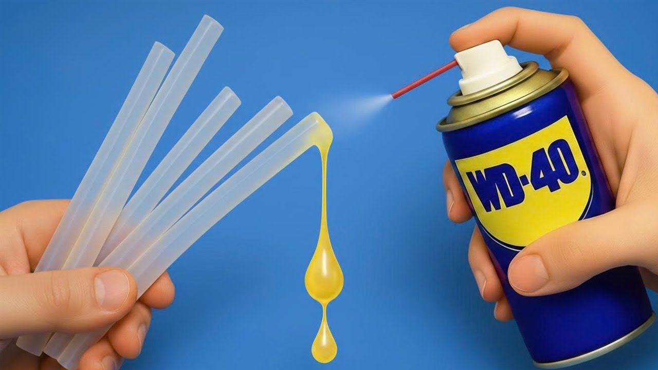 99% людей не знают об этом! Распылите WD-40 на горячий клей и заделайте любую пластиковую трещину в
