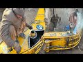 Genius mechanic repair excavator boom with amazing technique  how to repair excavator boom