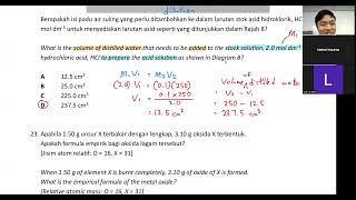 CHEMISTRY FORM 5 FIRST EXAM KL PAPER 1 PART 2 2026 (Q21 - Q40)
