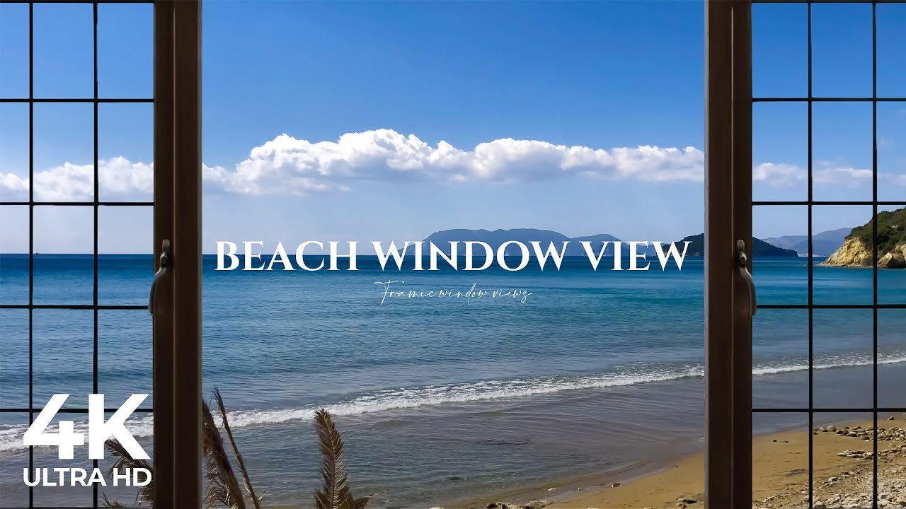 4k Greece Beach Window View Relaxing Calming Ambience Youtube