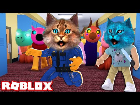 Видео: ПОБЕГ ОТ 100 ИГРОКОВ ПИГГИ (Roblox Piggy but it's 100 Players) Весёлый Кот и КОТЁНОК ЛАЙК