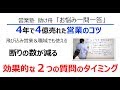 4年で4億売れた飛び込み営業のコツ⑳ 生命保険営業の職域での営業トーク、効果的な質問業営(ヒアリング、アポ)2つのタイミング/営業塾助け舟