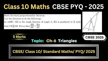 Class 10 Maths | Basic Proportionality Theorem | Prove BD/DC = BA/AC | Chapter 6 Important 5-Mark