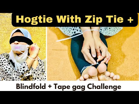 Tied Up With Zip Ties 😯Blindfold + Gagtalk #aqsaadil #challenge #awareness #gag #zipties#hogtie