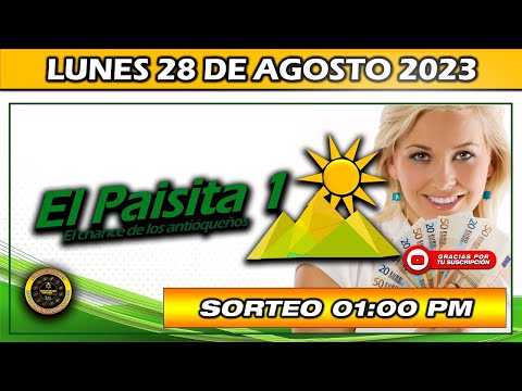 Resultado de EL PAISITA 1 del LUNES 28 DE AGOSTO 2023 #chance #paisitadia