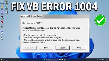 How To Fix Microsoft Visual Basic Run time error 1004 - Easy Fix