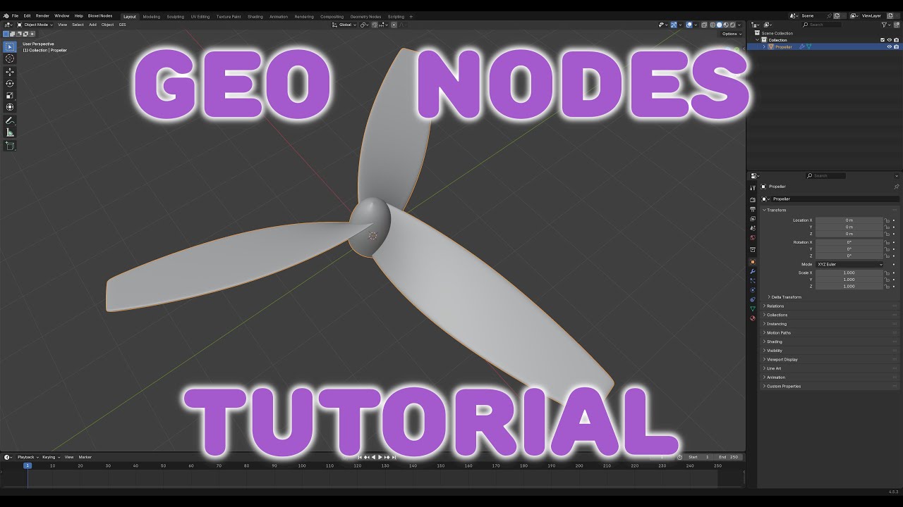 Blender Geometry Nodes Propeller Tutorial - YouTube