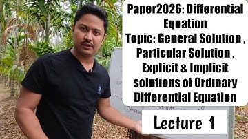Bsc 2nd Semester||Differential Equation||Paper-2||Lecture-1||Under Gauhati University cbcs Syllabus