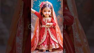 Little Princess Dancing In Royal Red Dress Cute Baby Girl Traditional Dance