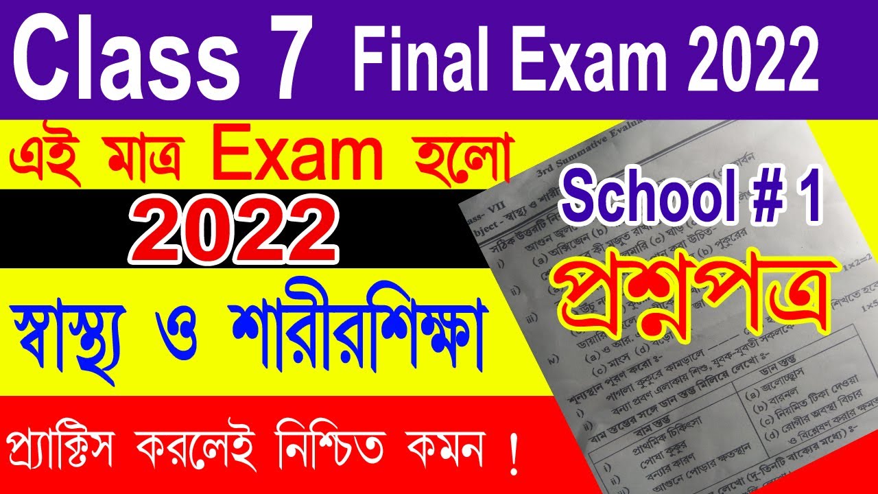 Class 7 health & physical education annual exam question 2022, Final