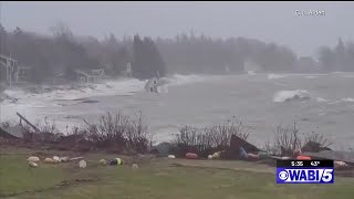 I was shocked Owls Head resident captures floating cabin in storm