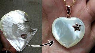 I Make A Heart Pendant from A Pearl Shells ( Tutorial ) Handmade Jewelry