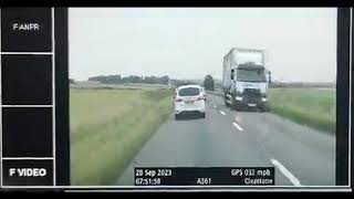 Driver on phone narrowly avoids head-on lorry crash