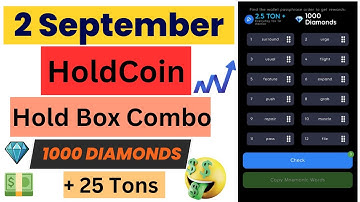 holdcoin 2 september hold box combo | daily heist code today hold coin | reclaim combo code diamonds