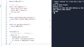 C Prog Skills Using Replit: Lesson 7: Array of Games: Part 3