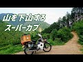 檜原村の山道を下山するスーパーカブ