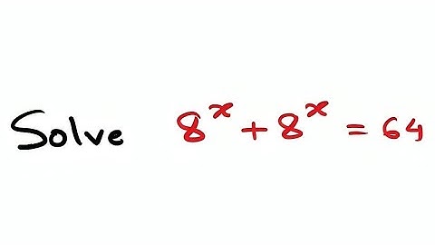 Solve 8^x + 8^x = 64 | International Maths Olympiad | #maths #mathsolympiad #mathematics