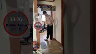 [운동브이로그]하루 6분. 턱걸이 풀업 60개. 등 맨몸운동루틴 | [vlog]60Pull-Ups. 6min For Back(Day966)
