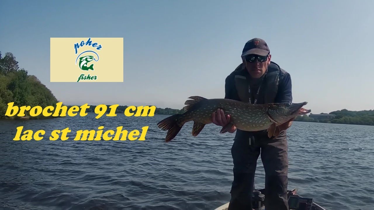 brochet 91 cm au lac st michel YouTube