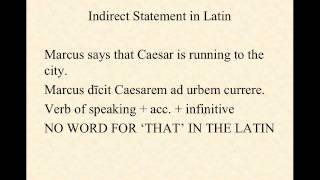 The Indirect Statement in Latin