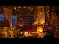 Instrumental christmas music with cracking fireplace  cozy christmas ambience