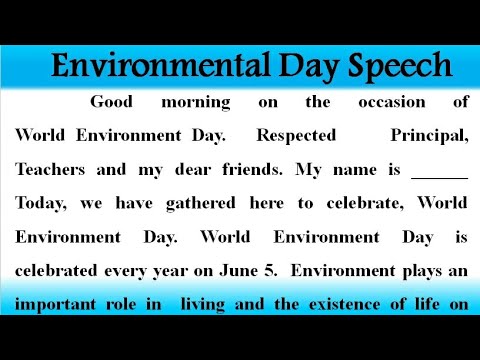 environment day speech writing in english