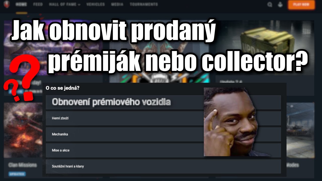 Návod jak obnovit prodaný prémiják nebo collector YouTube
