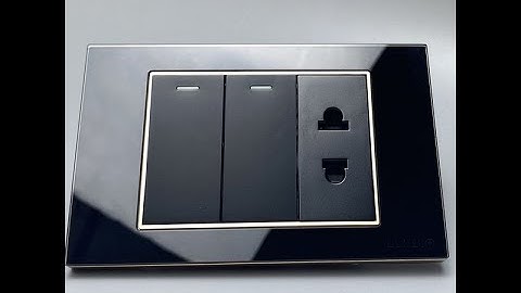 Công Tắc Ổ Cắm Điện Âm tường Mặt Kính Cường Lực Viền Vàng TENKO I Tenko.com.vn