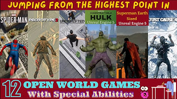 Jumping From the Highest Point in 12 Open World Games | With Special Abilities | #@GamerVicky1995