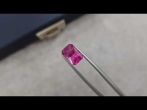 Rare hot pink radiant cut rubellite 3.28 ct, Nigeria Video  № 2