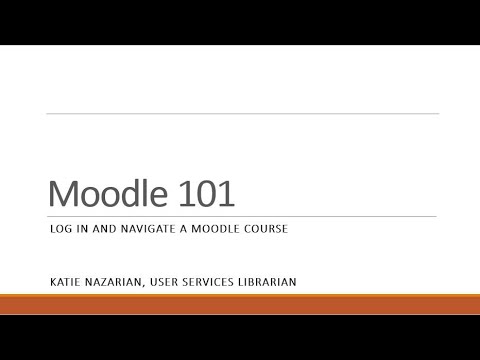 Moodle 101 for Instructors - Log In and Navigate Your Course (Open LMS 3.8)