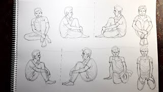 How to Draw Sitting Human Figure #2