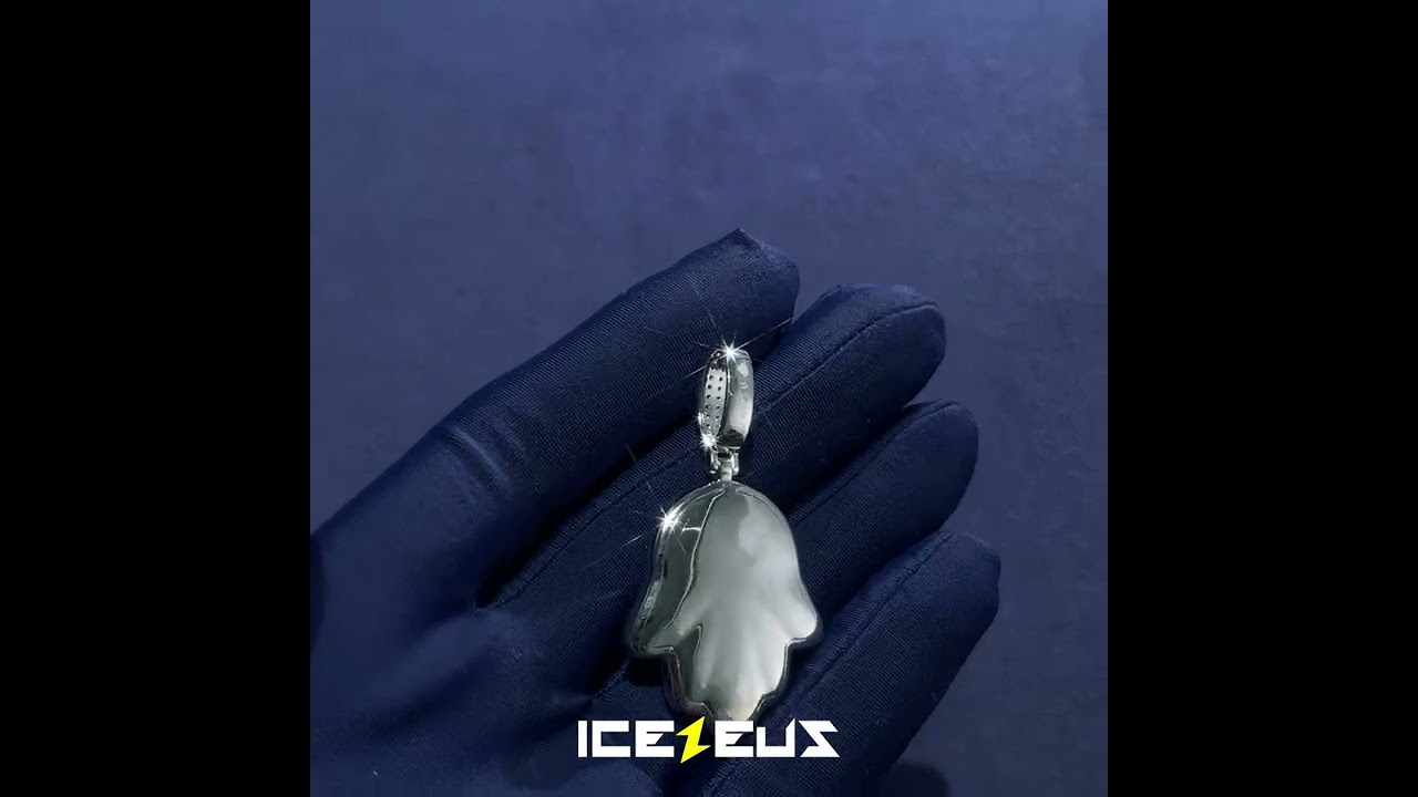 Moissanite Hamsa Pendant