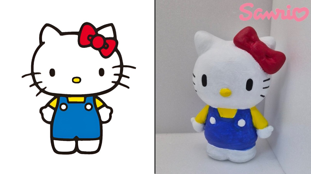 【산리오】헬로키티 피규어 만들기【클레이】【Sanrio】How to make a figure of HELLO KITTY