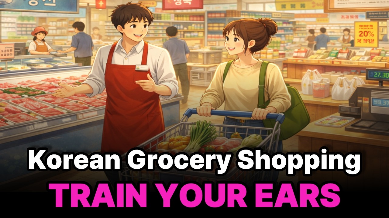 What Koreans ACTUALLY say at the grocery store | Beginner Listening | Step 1–3