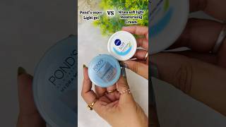 🌷Pond’s Gel based moisturiser VS Nivea Soft cream 👍🏻 # #shortsfeed #ytshorts #skincare  #shorts screenshot 2