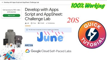 [NEW] Develop with Apps Script and AppSheet: Challenge Lab #ARC126 #qwiklabs #arcade