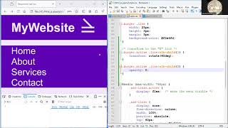jQuery 17: Turn the burger icon into an X” using jQuery and CSS with a simple transition effect