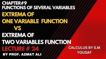 CHAPTER # 9 FUNCTION OF SEVERAL VARIABLES || LECTURE# 24|| EXTREMA OF FUNCTIONS OF TWO VARIABLES