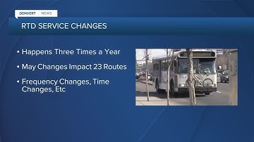 RTD service changes in effect this week