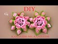 Цветок с бусинами. Канзаши МК. DIY / Flower with beads. Kanzashi MK