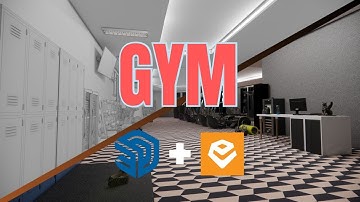 Fitness Gym Interior Rendering in SketchUp + Enscape